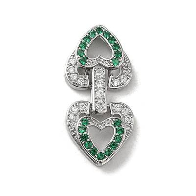 Brass Micro Pave Cubic Zirconia Fold Over Clasps