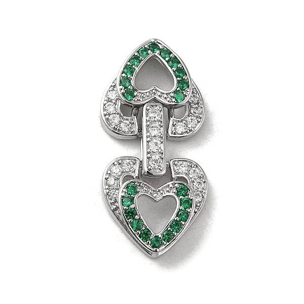 Brass Micro Pave Cubic Zirconia Fold Over Clasps