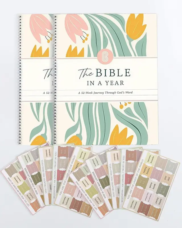 The Bible in A Year: A 52-Week Bible Study Guide for Women, A Spiral Bible Study Guide Journal, A Beautiful Year in the Bible