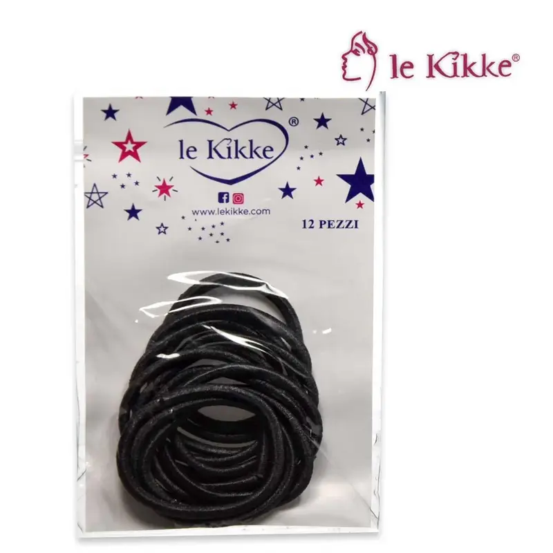Le kikke card 12 envelopes of 12 black elastic pieces