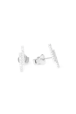 Striped 14K Gold Diamond Earrings | Size: U | Color: ROSE GOLD