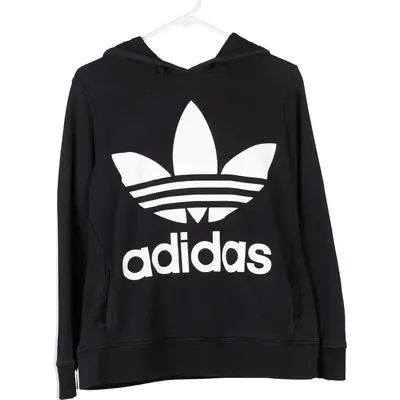 Adidas Spellout Hoodie - Medium Black Cotton Blend