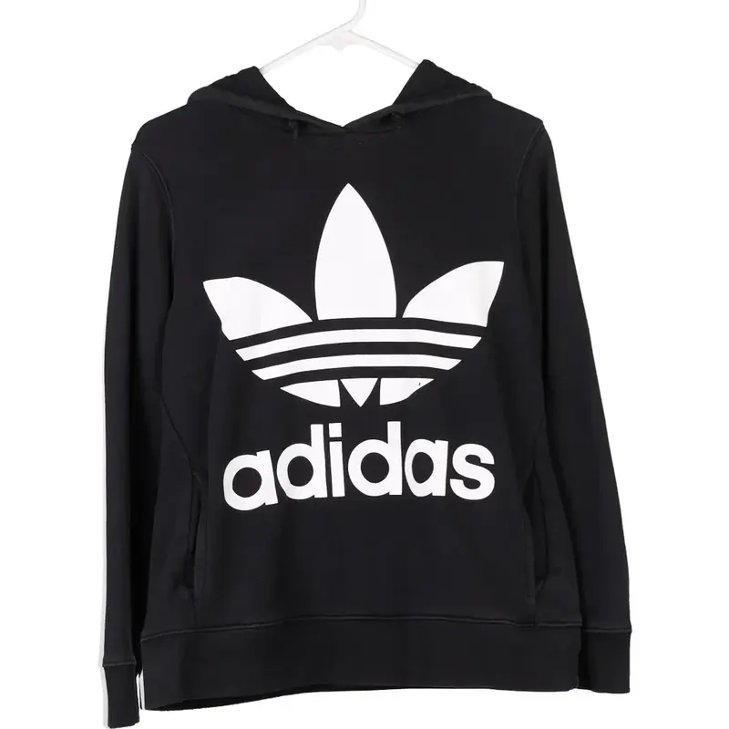 Adidas Spellout Hoodie - Medium Black Cotton Blend