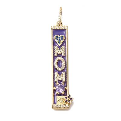 Mother's Day Brass Micro Pave Cubic Zirconia Pendants