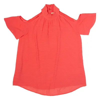MICHAEL KORS Open Shoulder Womens Top Pink High Neck S