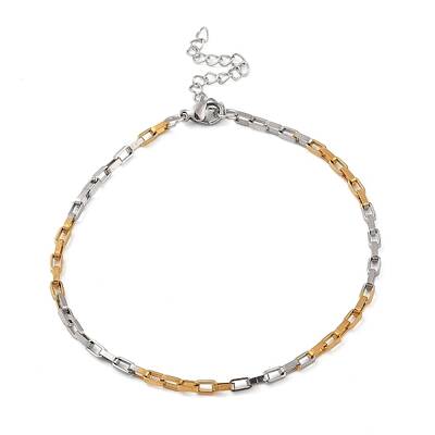 Stainless Steel Rectangle Link Chain Bracelets for Women Men