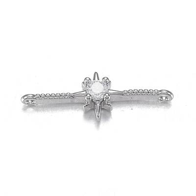 Brass Micro Clear Cubic Zirconia Links
