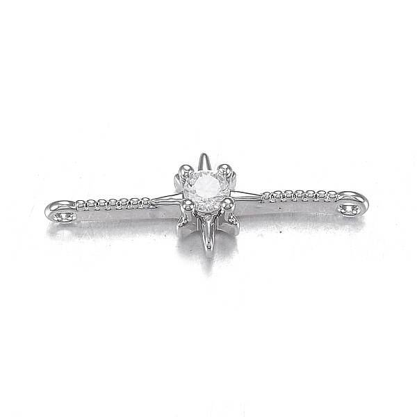 Brass Micro Clear Cubic Zirconia Links