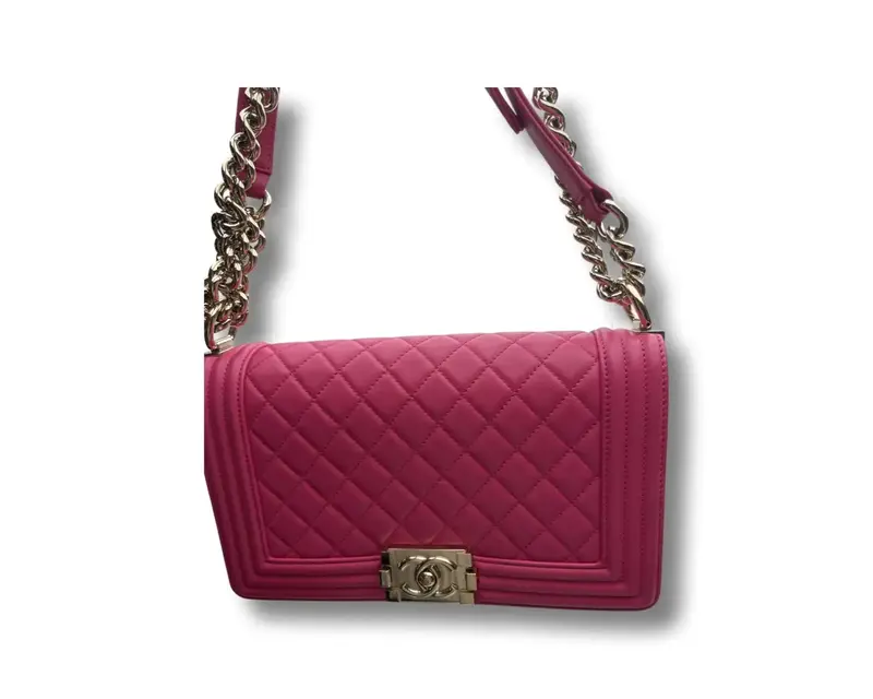 Pre-owned CHANEL Lambskin Shoulder Bags Boy Bag