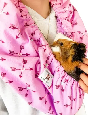 Critter Cuddler (TM) LITE - Lightweight Animal Carrier and Bonding Sling Interactive Play Handsfree Carrier Pouch for Small D...