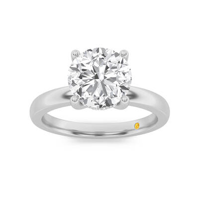 Secret Sparkle Hidden Halo Round Lab Grown Diamond Engagement Ring | 18K White Gold 1 1/10 CT. TW.