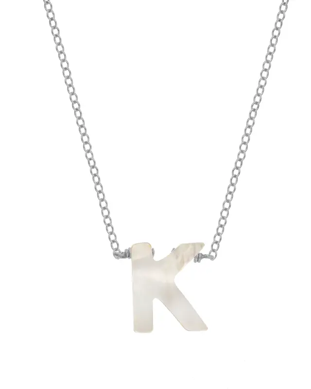 Dawn Initial Necklace | Metal Color: Silver | Style: K