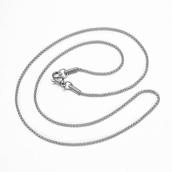 Non-Tarnish 304 Stainless Steel Box Chain Necklace for Men Women