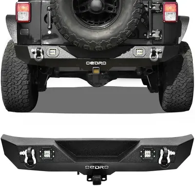 OEDRO Rear Bumper for 2007-2018 Jeep Wrangler JK & Unlimited with 2\