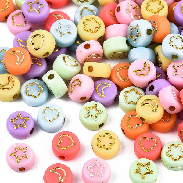 Opaque Mixed Color Acrylic Beads