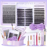 Mixed Length False Eyelashes Kit, 3 Boxes Natural Soft False Eyelashes with Glue & Tweezers & Brush & Eyelash Remover & Wash ...