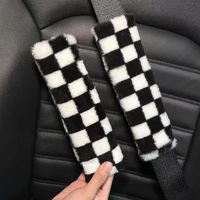 Plush Car Seat Belt Cover, Cute Cartoon Car Seat Belt Protector, Car Interior Accessories for Women & Girls, Car Decor for Gi...