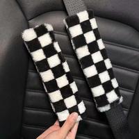 Plush Car Seat Belt Cover, Cute Cartoon Car Seat Belt Protector, Car Interior Accessories for Women & Girls, Car Decor for G...