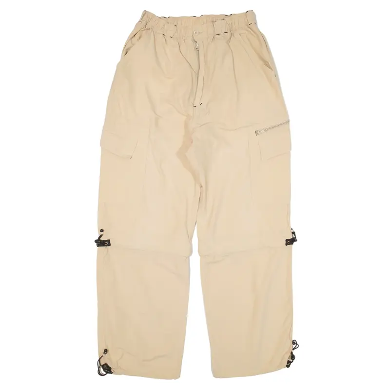 Cargo Zip-off Legs Trousers Beige Loose Straight Mens W26 L29