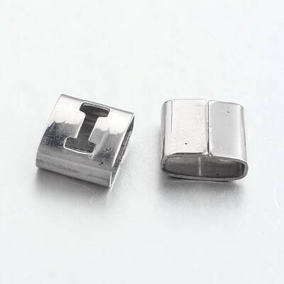 Tarnish Resistant Letter Style 201 Stainless Steel Square Slide Charms