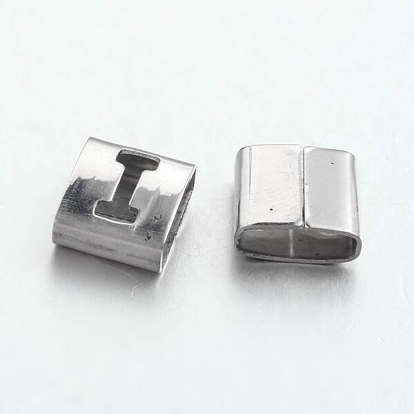 Tarnish Resistant Letter Style 201 Stainless Steel Square Slide Charms