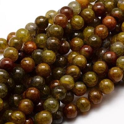 Dyed Natural Agate Round Beads Strands