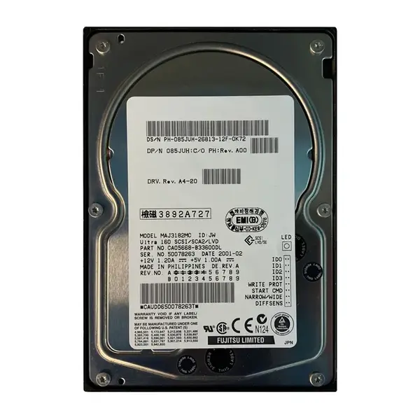 85JUH Dell 18GB Ultra-160 SCSI 10000 3.5-inch 4MB Hard Drive