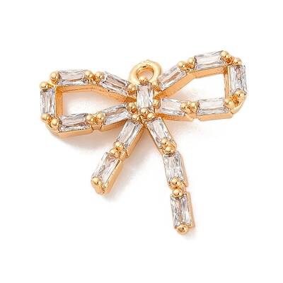 Brass Micro Pave Clear Cubic Zirconia Pendants