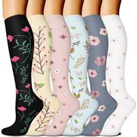 6 Pairs Compression Socks for Women & Men 15-20mmHg Graduated Support Knee High Socks for Nurses, Travel, Athletic