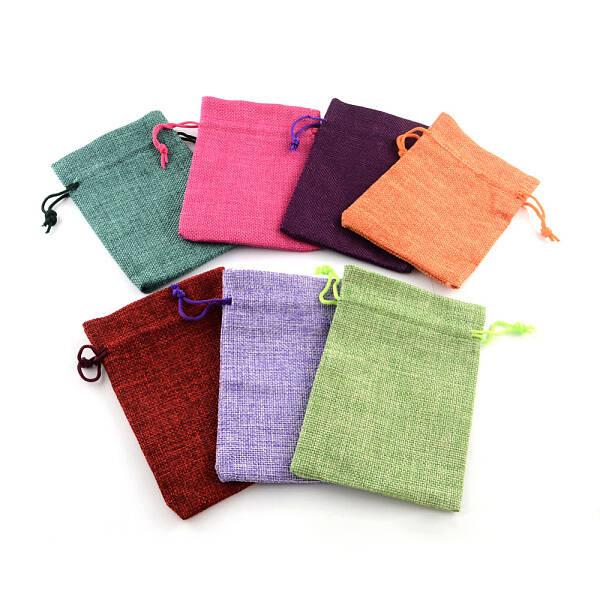 Burlap Packing Pouches Drawstring Bags