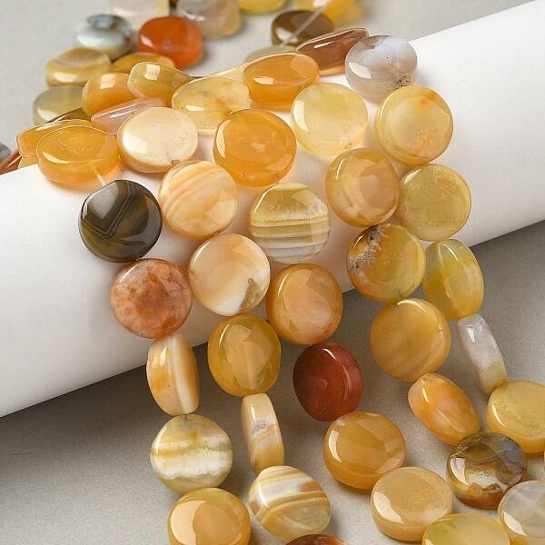 Natural Yellow Botswana Agate Beads Strands