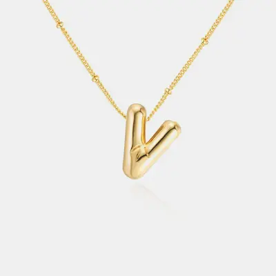 18K Gold Letter Pendant Necklace