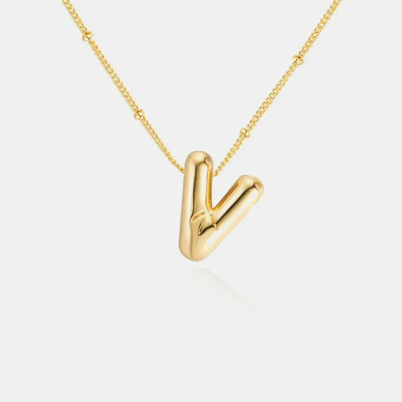 18K Gold Letter Pendant Necklace