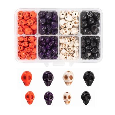 280Pcs 2 Sizes Dyed Synthetic Turquoise Beads