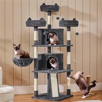 Yaheetech 69″ Tall Large Cat Tree, Big Cat House, Plush Cat Tower with Condos, Platforms, Scratching Board, Scratching Post...