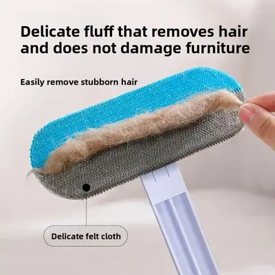 Reusable Pet Hair Cleaner Brush for Furniture and Clothes, Multi-Functional Pet Hair Removal Tool with Extended Handle, Washa...
