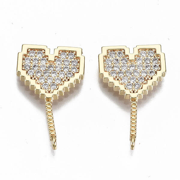 Brass Micro Pave Clear Cubic Zirconia Pendants