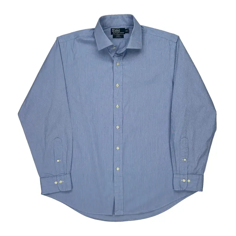 Regent Custom Fit Ralph Lauren Striped Shirt - XL Blue Cotton