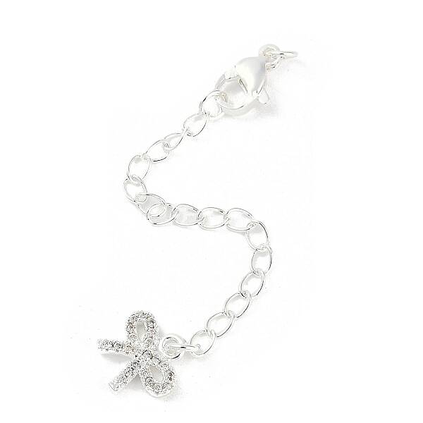Brass Micro Pave Cubic Zirconia Ends with Chains