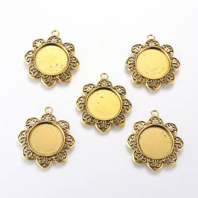 Tibetan Style Pendant Cabochon Settings
