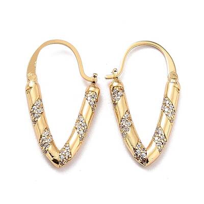 V-shape Sparkling Cubic Zirconia Hoop Earrings for Her