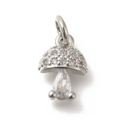 Brass Micro Pave Cubic Zirconia Charms