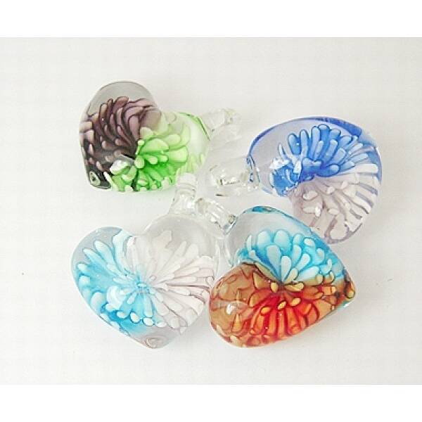 Handmade Inner Flower Lampwork Pendants