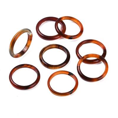 Dyed & Heated Natural Agate Finger Rings for Women