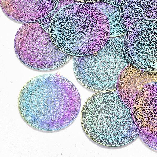 Ion Plating(IP) 201 Stainless Steel Filigree Pendants