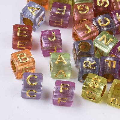 Transparent Plated Acrylic Beads