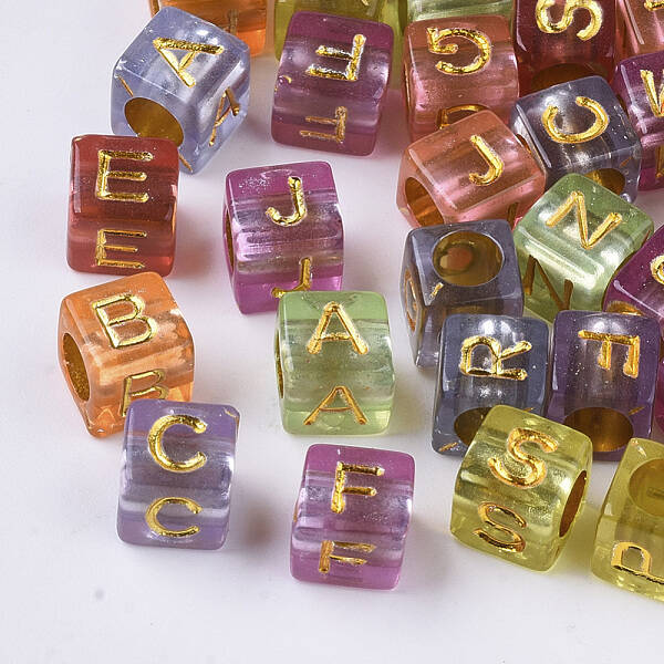 Transparent Plated Acrylic Beads