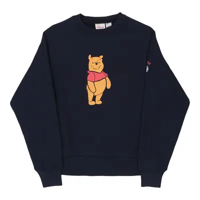 Age 15-16 Winnie The Pooh Disney Cartoon Sweatshirt - Small Navy Cotton