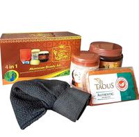 Royal Taous | Morrocan Beauty Set [4 in 1] - Moroccan Soap Natural + Taous Soap + Ghasoul for Hair & Skin + Hand Gloves Toile...