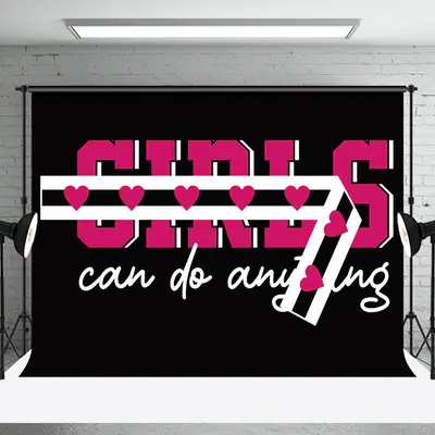 Black Pink Girls Can Do Anything Backdrop For Party